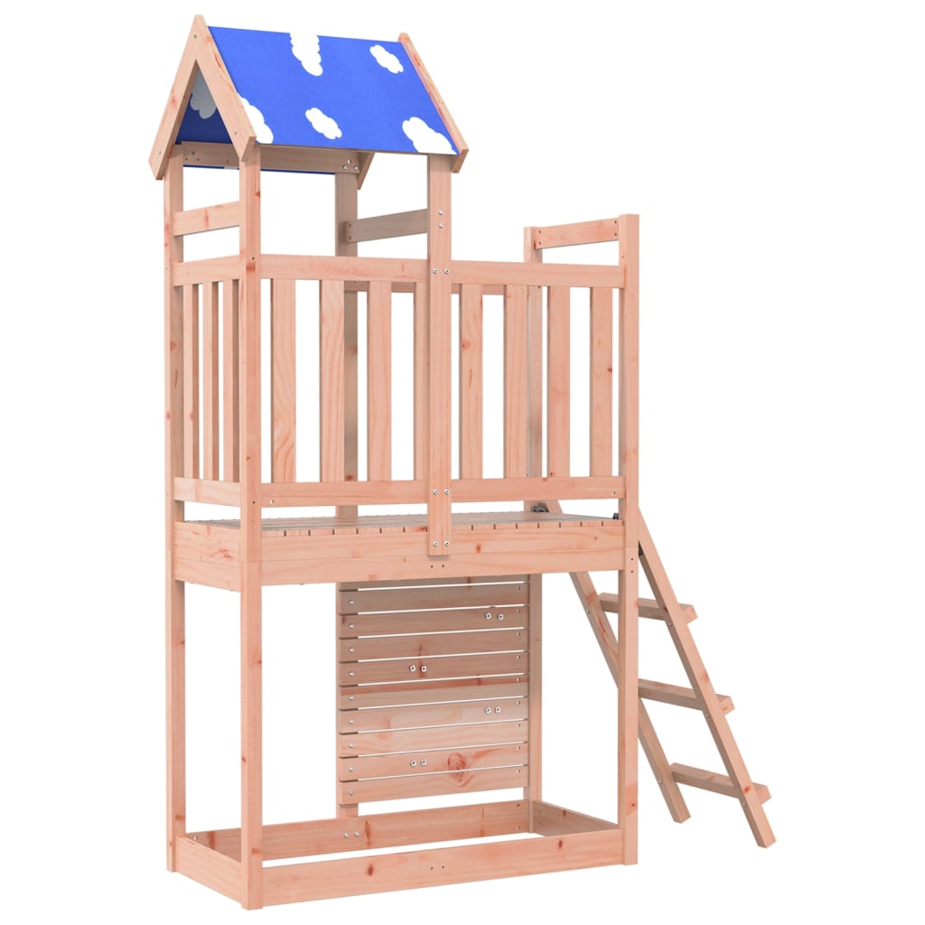 Spielturm mit Kletterwand 110,5x52,5x215cm Massivholz Douglasie