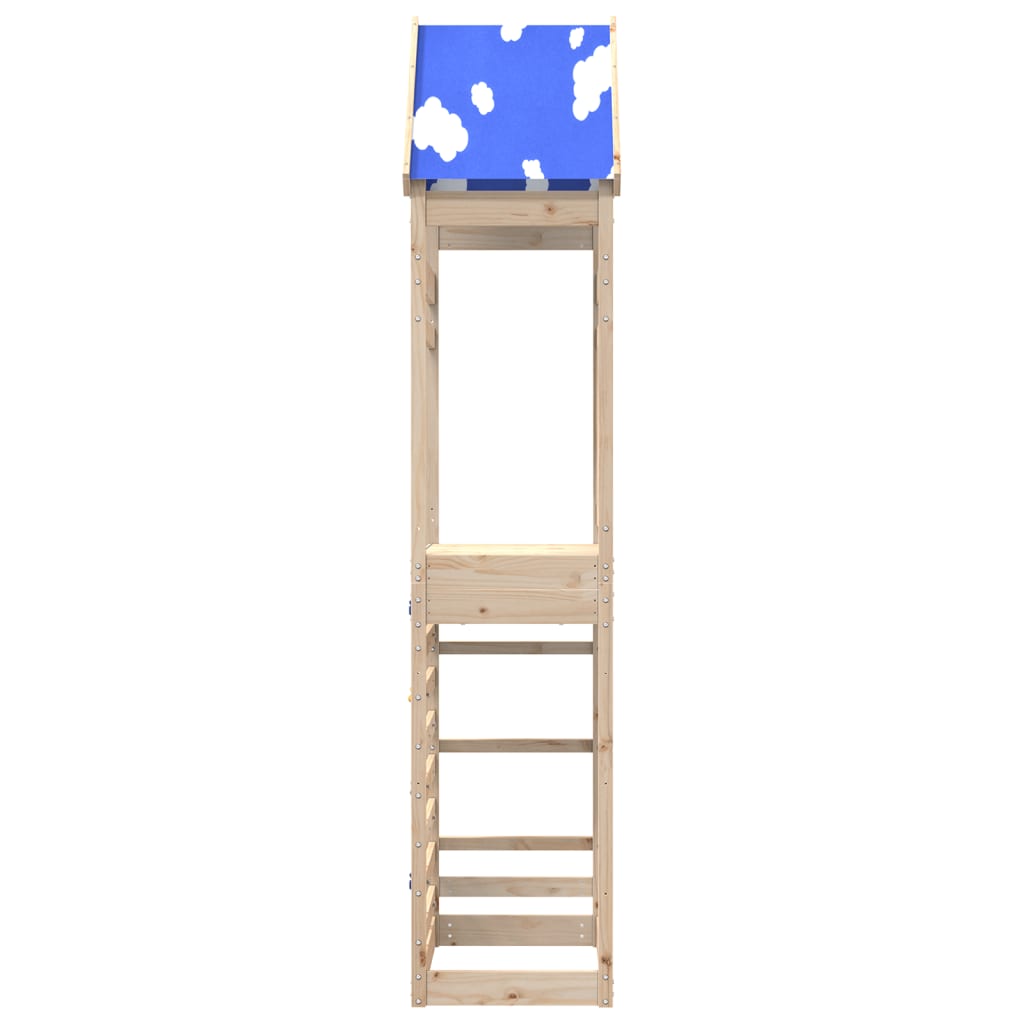 Play tower with climbing wall 85x52.5x265 cm solid pine wood