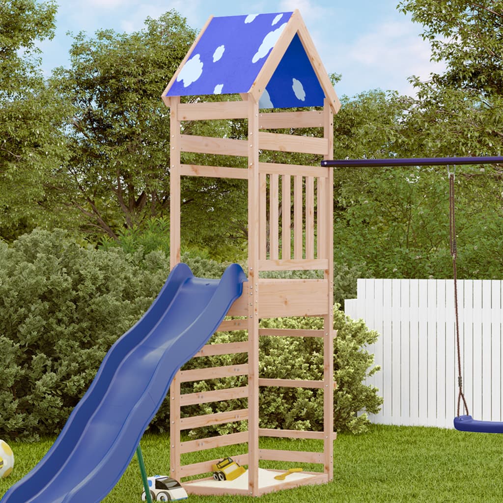 Play tower with climbing wall 85x52.5x265 cm solid pine wood