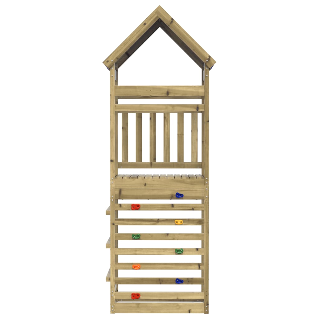 Play tower with climbing wall 85x52.5x265cm pinewood impregnated