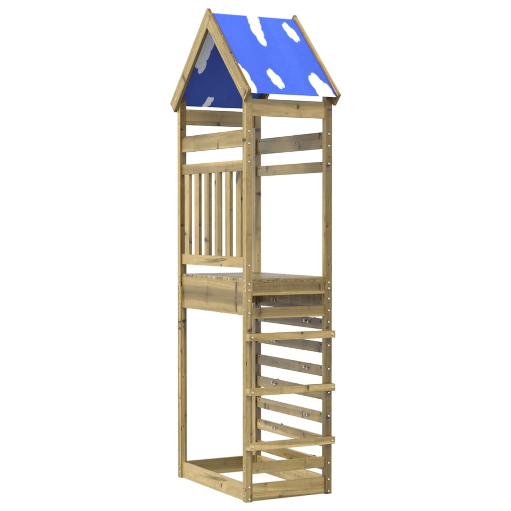 Play tower with climbing wall 85x52.5x265cm pinewood impregnated