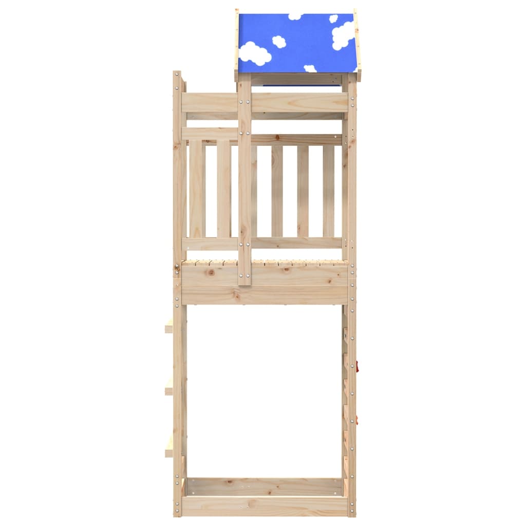 Play tower with climbing wall 85x52.5x239 cm solid pine wood