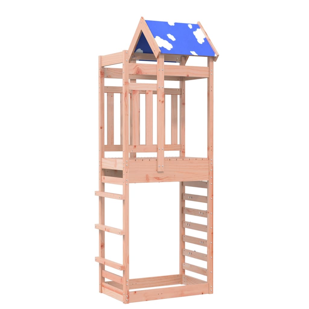 Play tower with climbing wall 85x52.5x239 cm solid wood Douglas fir