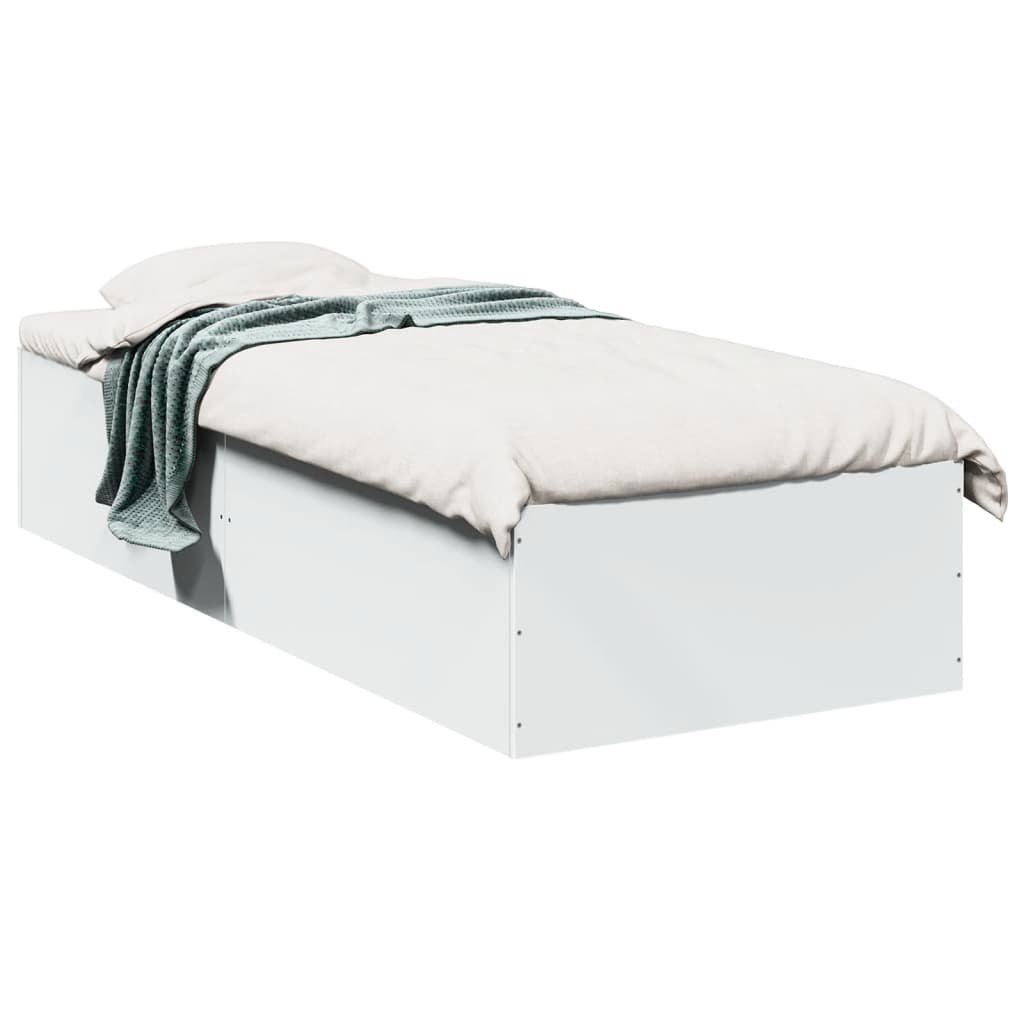 Bed frame white 75x190 cm wood material