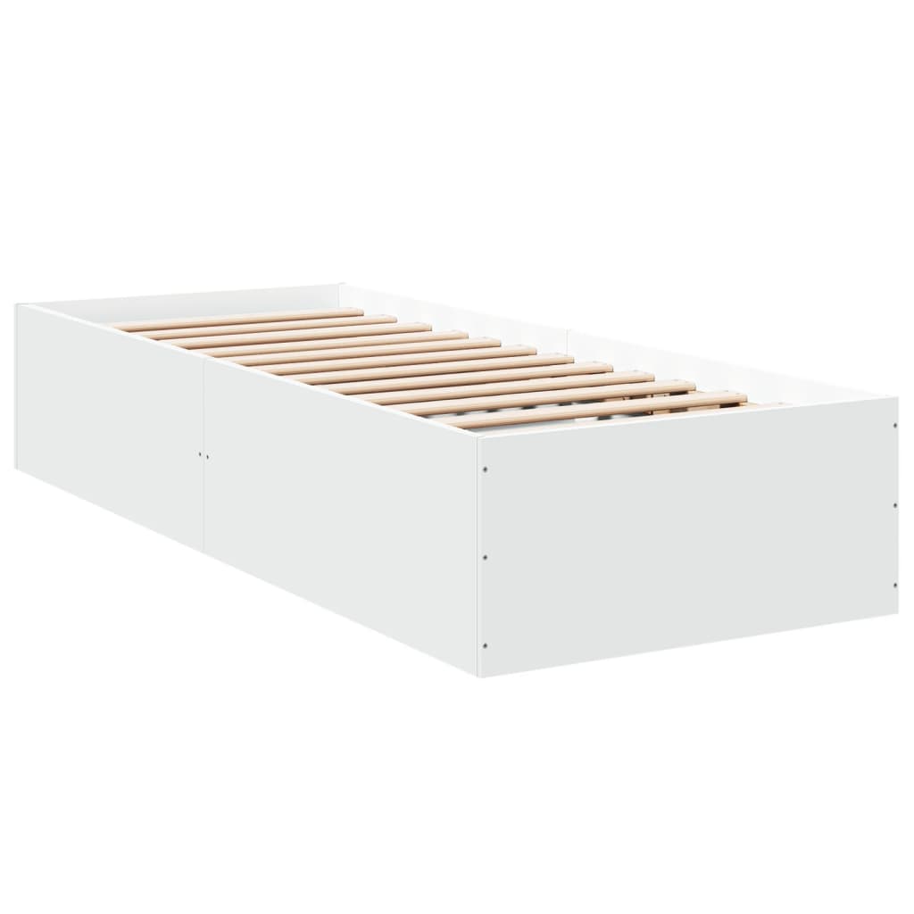 Bed frame white 75x190 cm wood material