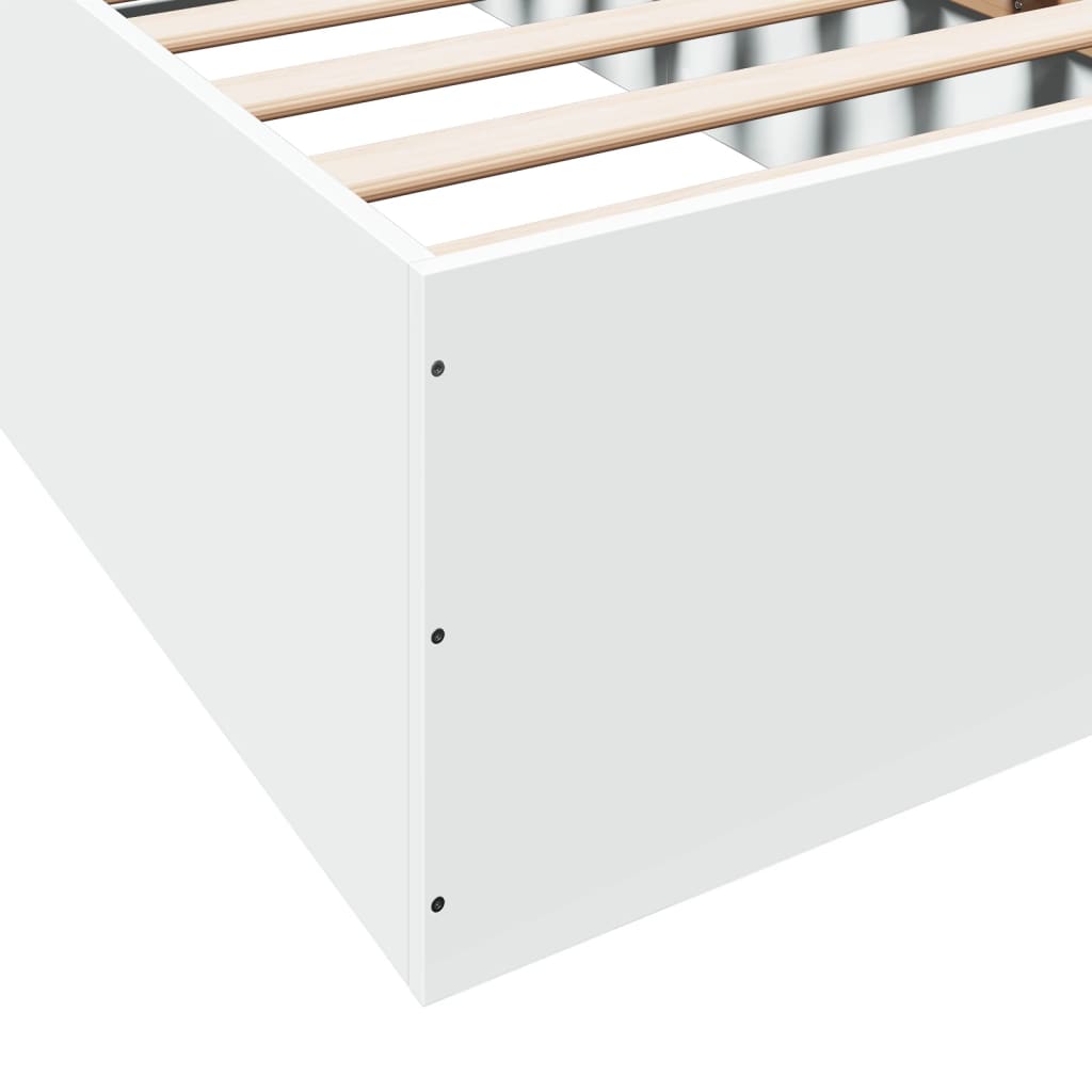 Bed frame white 75x190 cm wood material