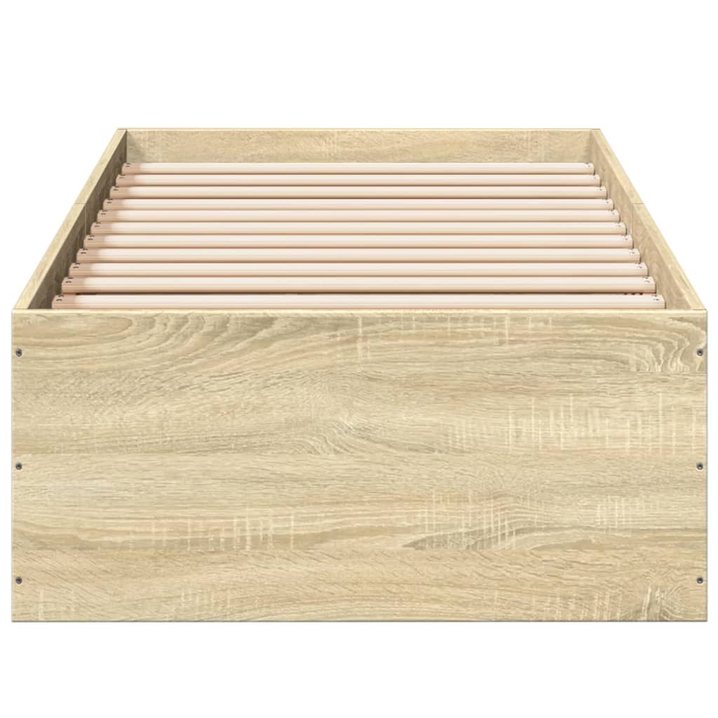 Bed frame without mattress Sonoma oak 75x190 cm wood material