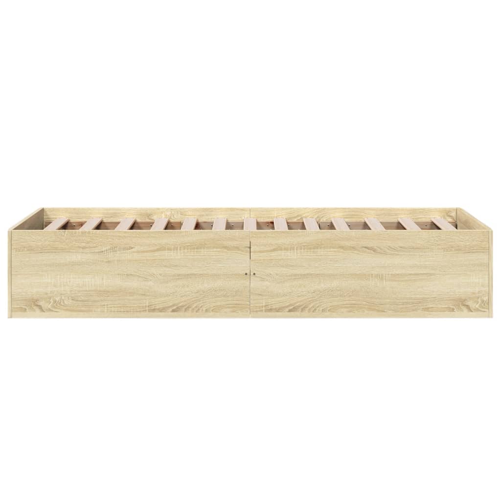 Bed frame without mattress Sonoma oak 75x190 cm wood material