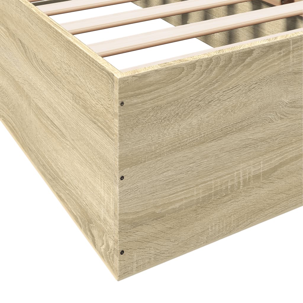 Bed frame without mattress Sonoma oak 75x190 cm wood material