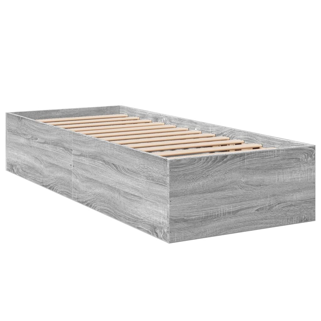 Bed frame Grey Sonoma 75x190 cm wood material