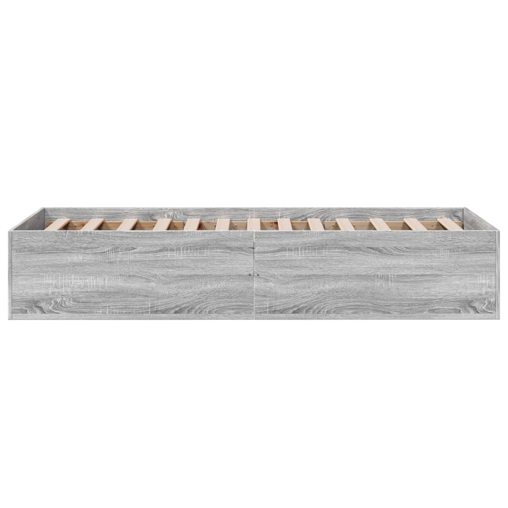 Bettgestell Grau Sonoma 75x190 cm Holzwerkstoff