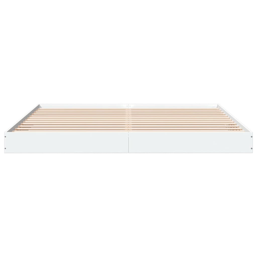 Bed frame white 200x200 cm wood material