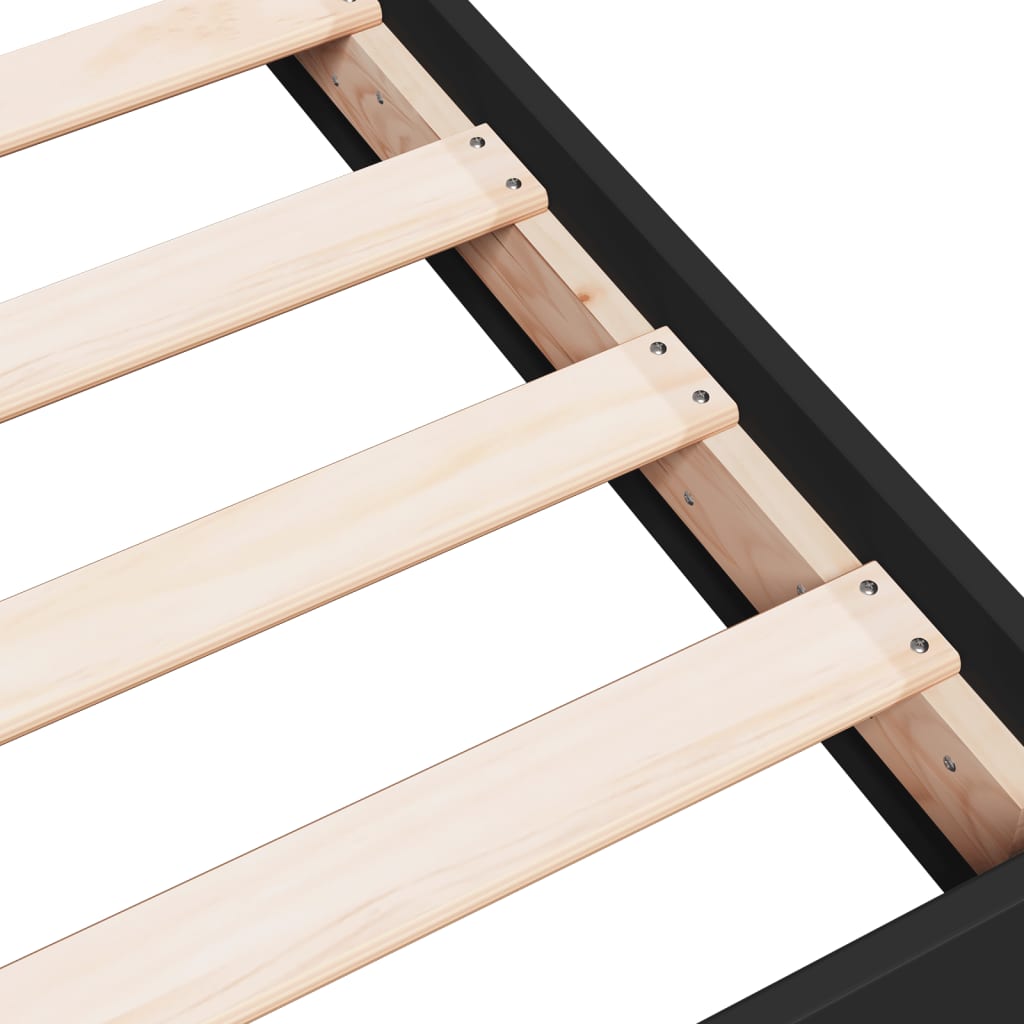 Bed frame black 200x200 cm wood material