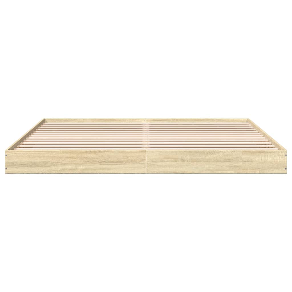 Bed frame without mattress Sonoma oak 200x200 cm wood material