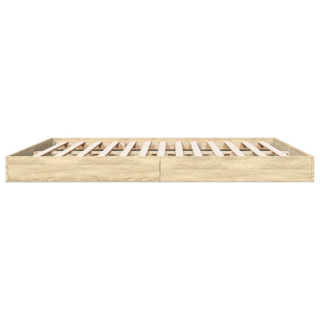 Bed frame without mattress Sonoma oak 200x200 cm wood material