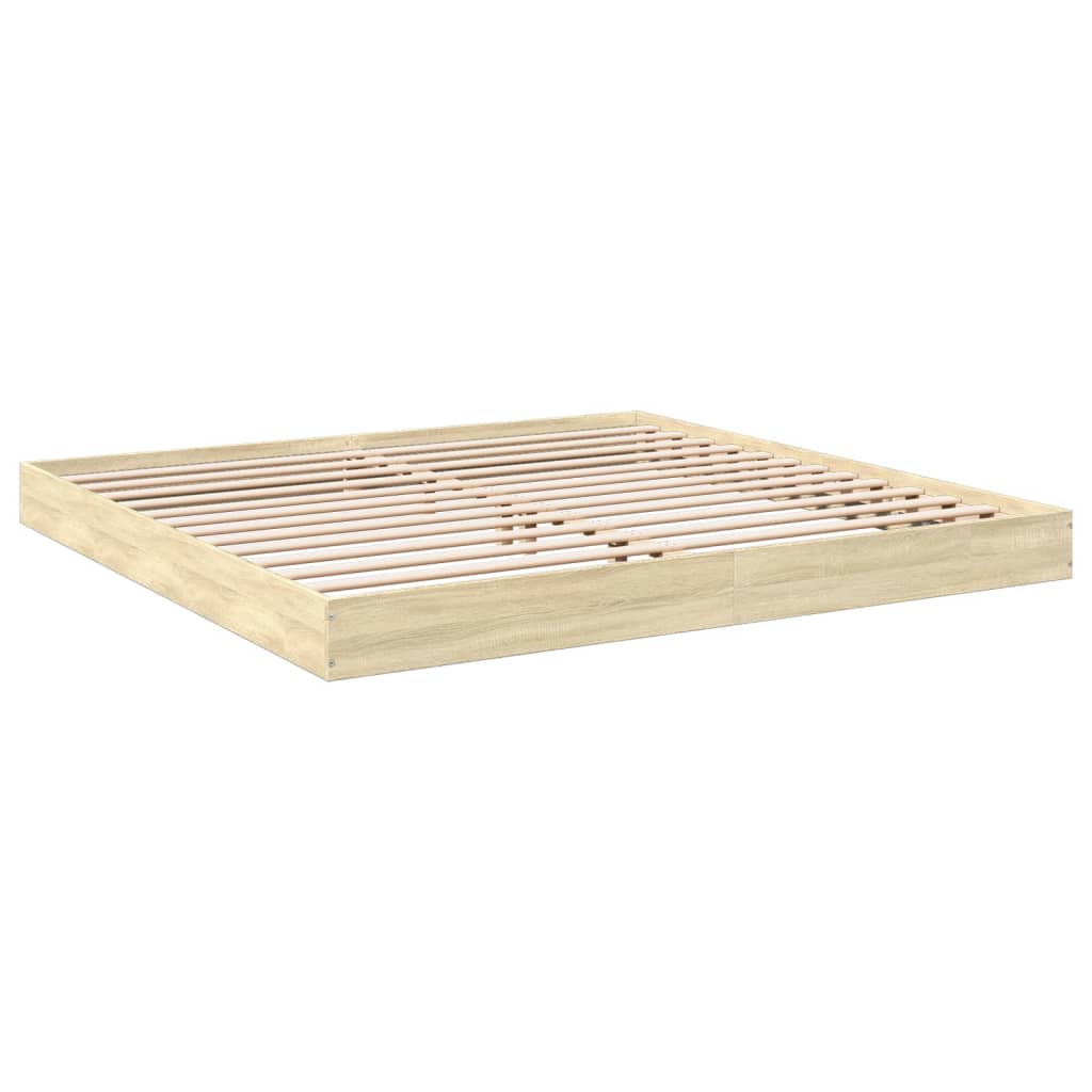 Bed frame without mattress Sonoma oak 200x200 cm wood material