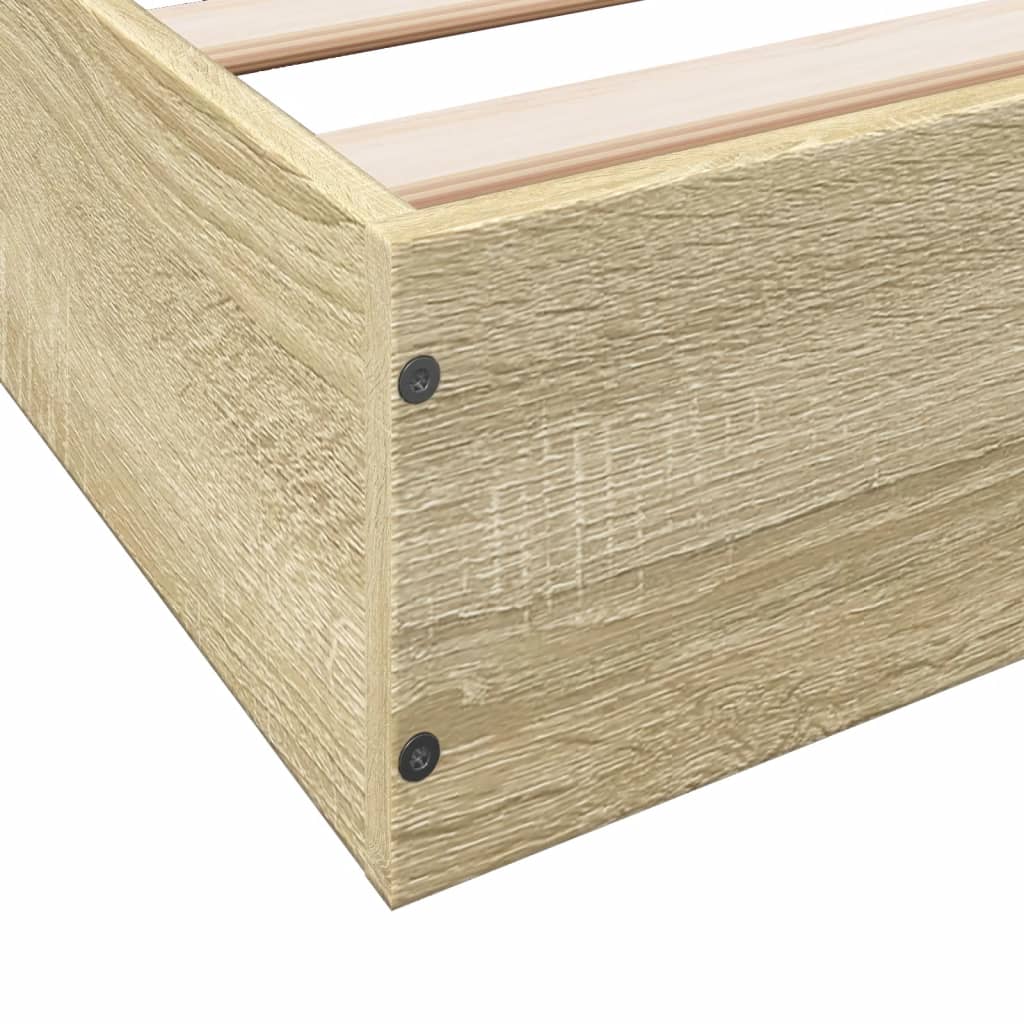 Bed frame without mattress Sonoma oak 200x200 cm wood material