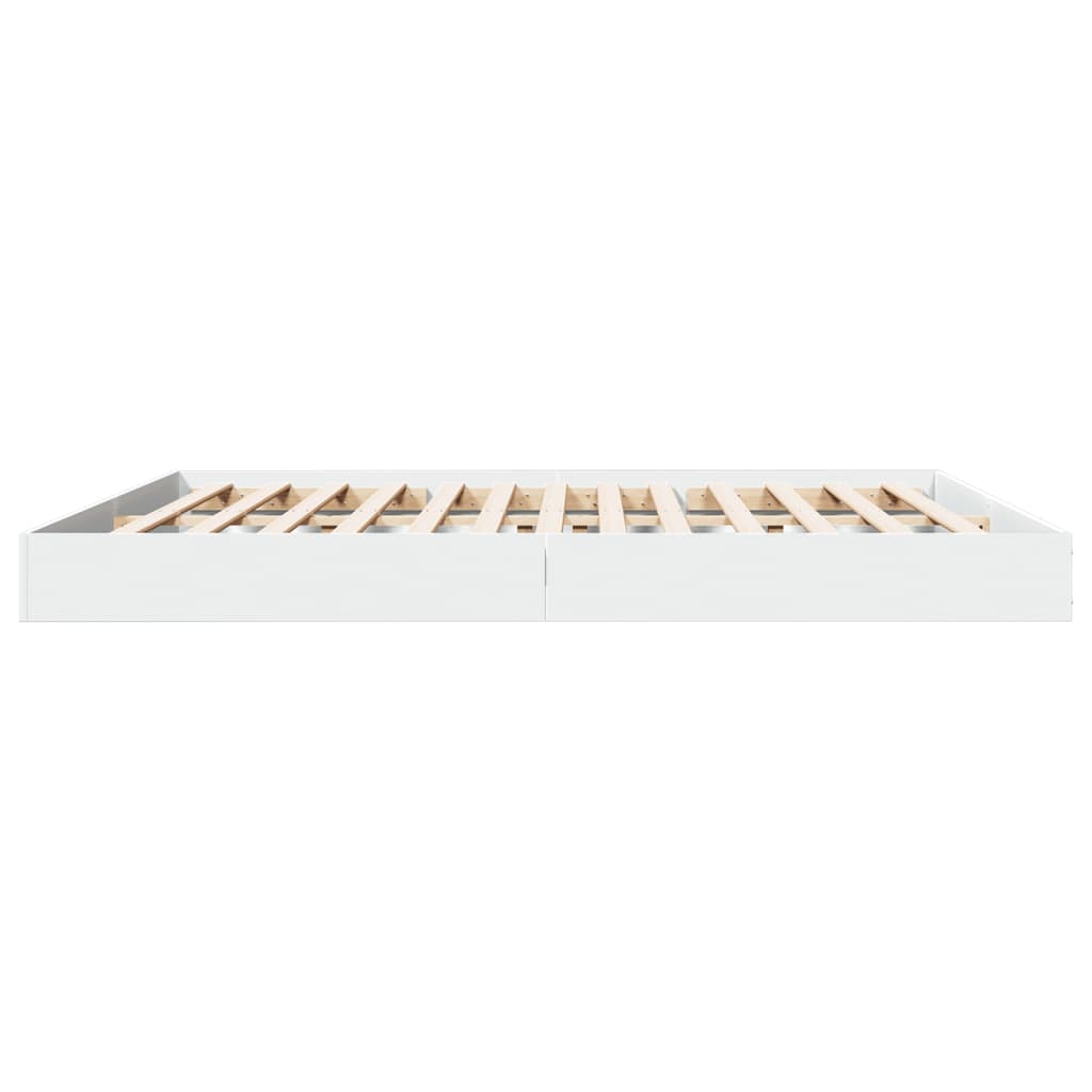 Bed frame without mattress white 180x200 cm wood material