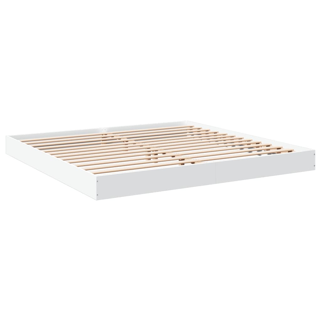 Bed frame without mattress white 180x200 cm wood material