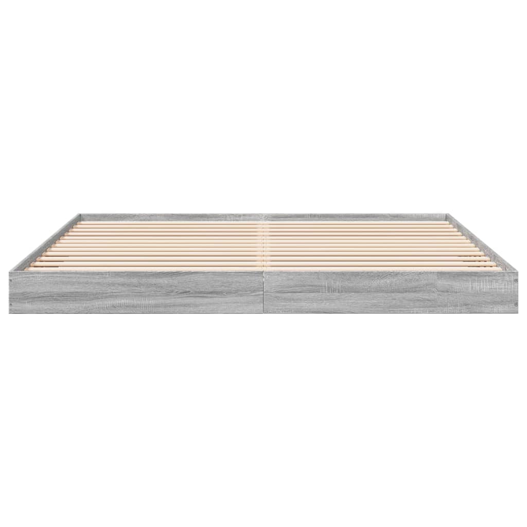 Bettgestell ohne Matratze Grau Sonoma 180x200 cm Holzwerkstoff