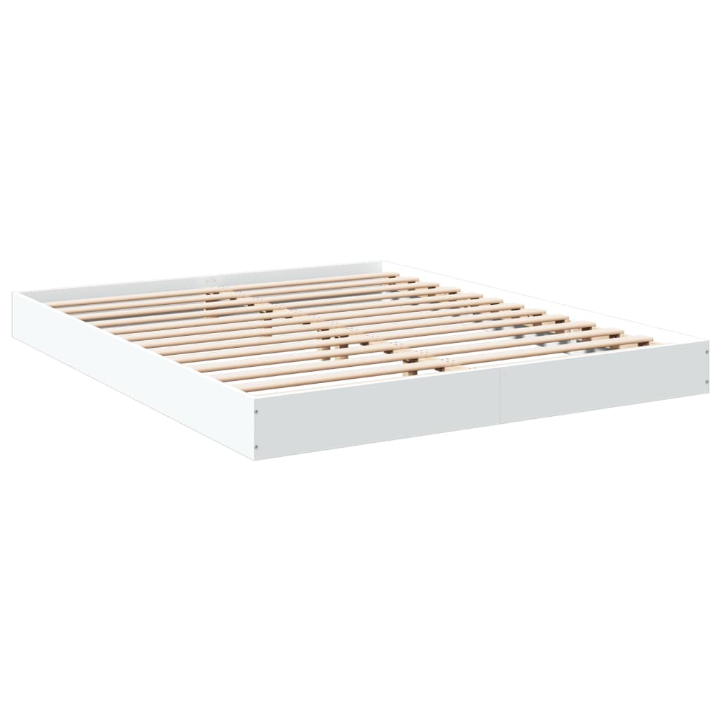 Bed frame without mattress white 160x200 cm wood material