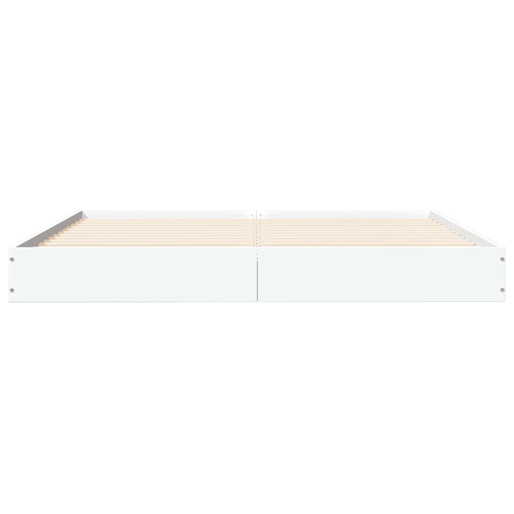 Bed frame without mattress white 160x200 cm wood material