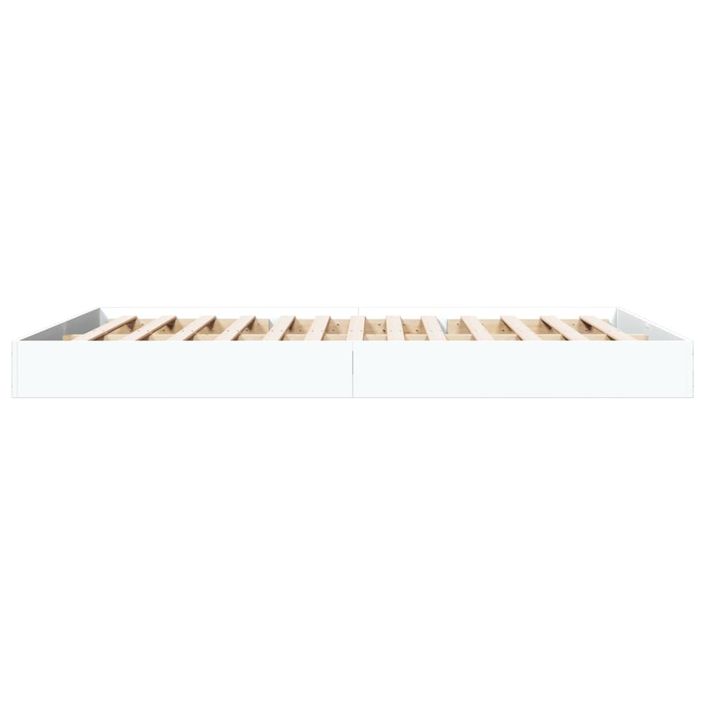 Bed frame without mattress white 160x200 cm wood material