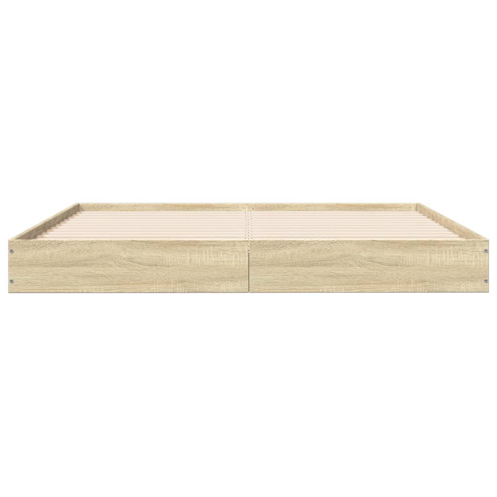 Bed frame without mattress Sonoma oak 160x200 cm wood material