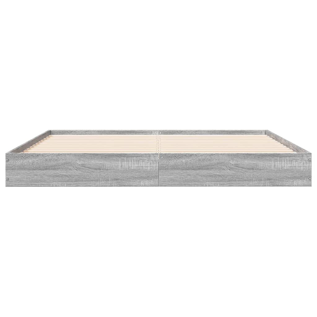 Bed frame without mattress Grey Sonoma 160x200 cm wood material