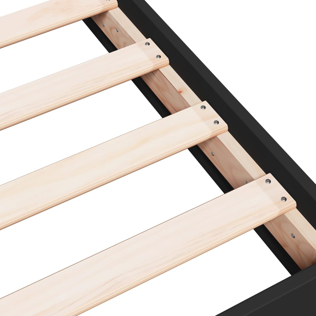 Bed frame black 150x200 cm wood material