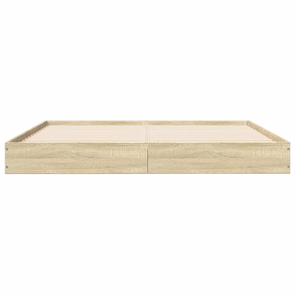 Bed frame without mattress Sonoma oak 150x200 cm wood material