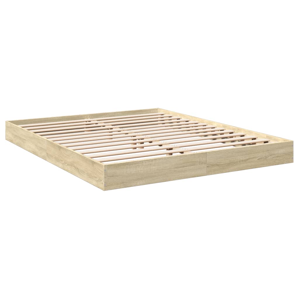 Bed frame without mattress Sonoma oak 150x200 cm wood material