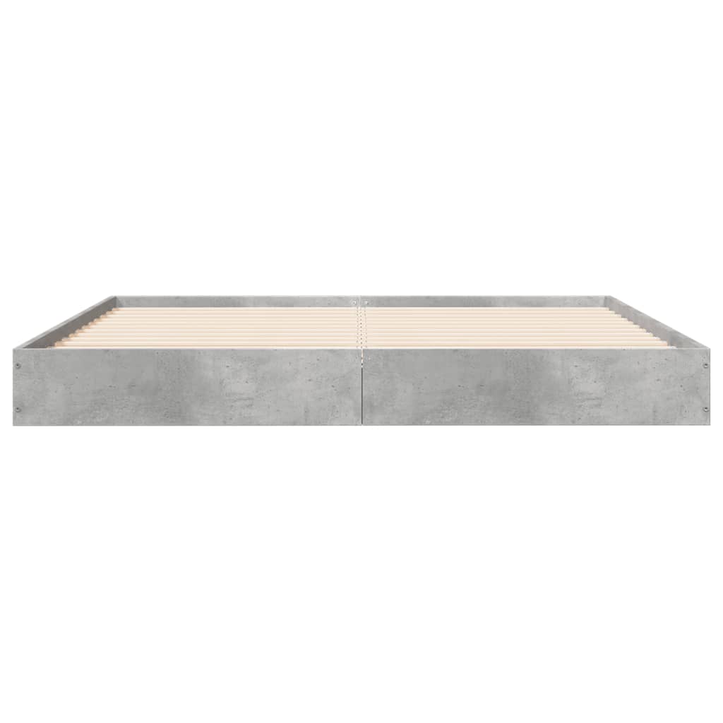 Bed frame concrete grey 150x200 cm wood material