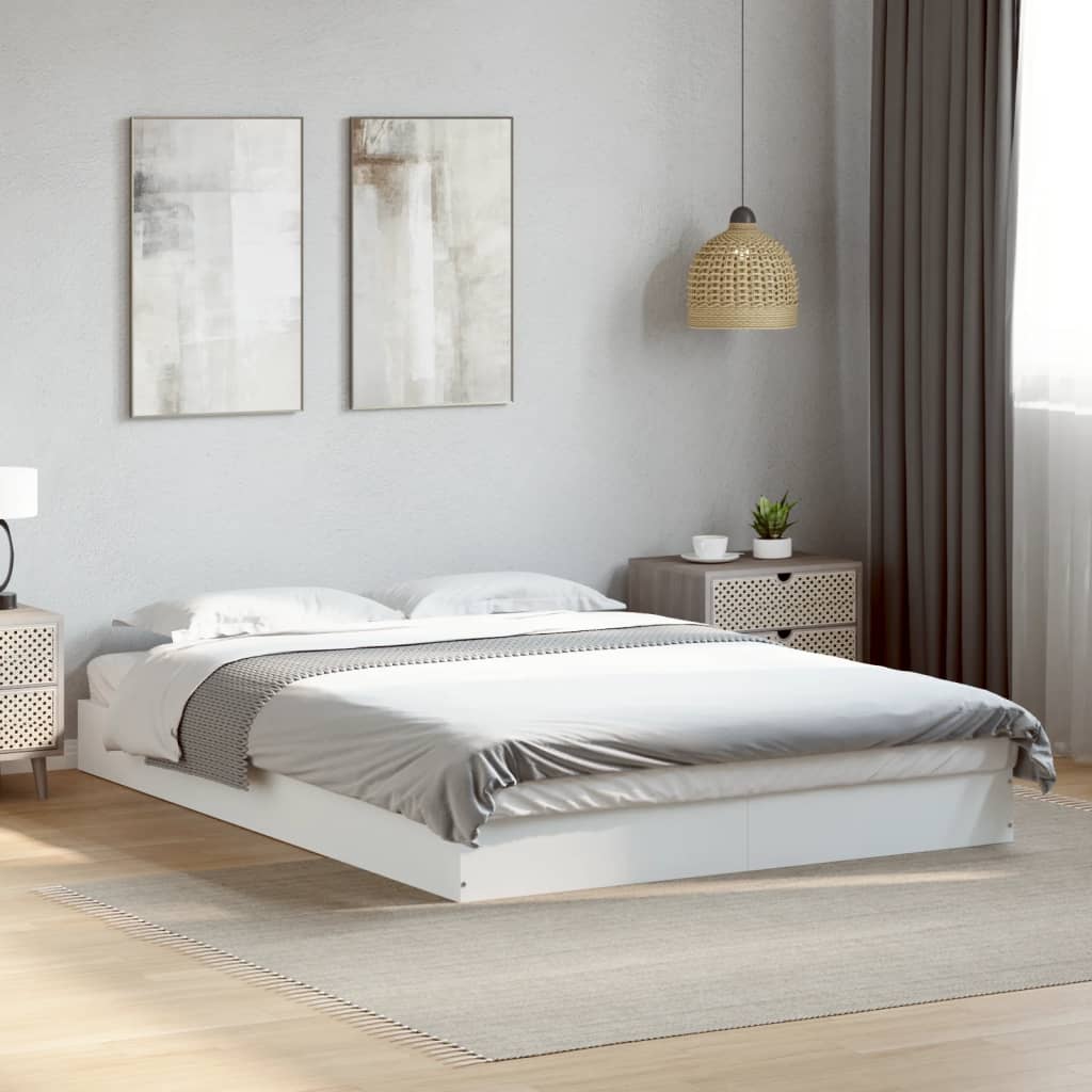 Bed frame white 120x200 cm wood material