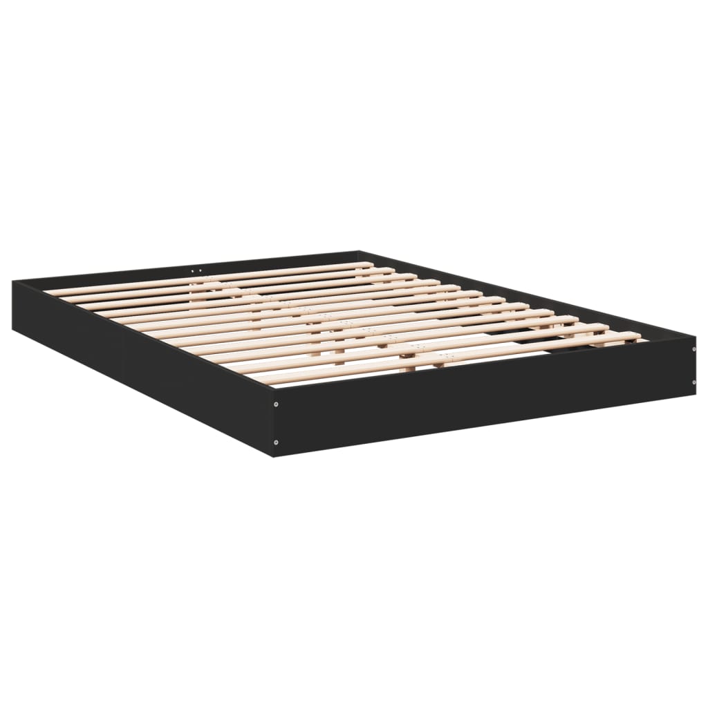 Bed frame black 120x200 cm wood material