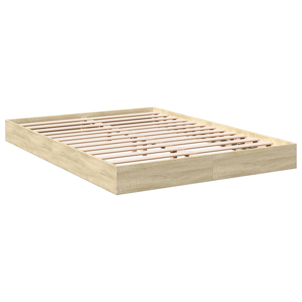 Bed frame without mattress Sonoma oak 120x200 cm wood material