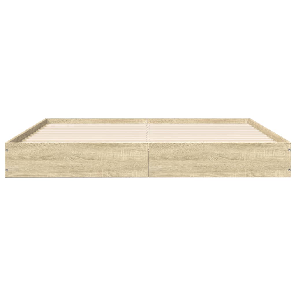 Bed frame without mattress Sonoma oak 120x200 cm wood material