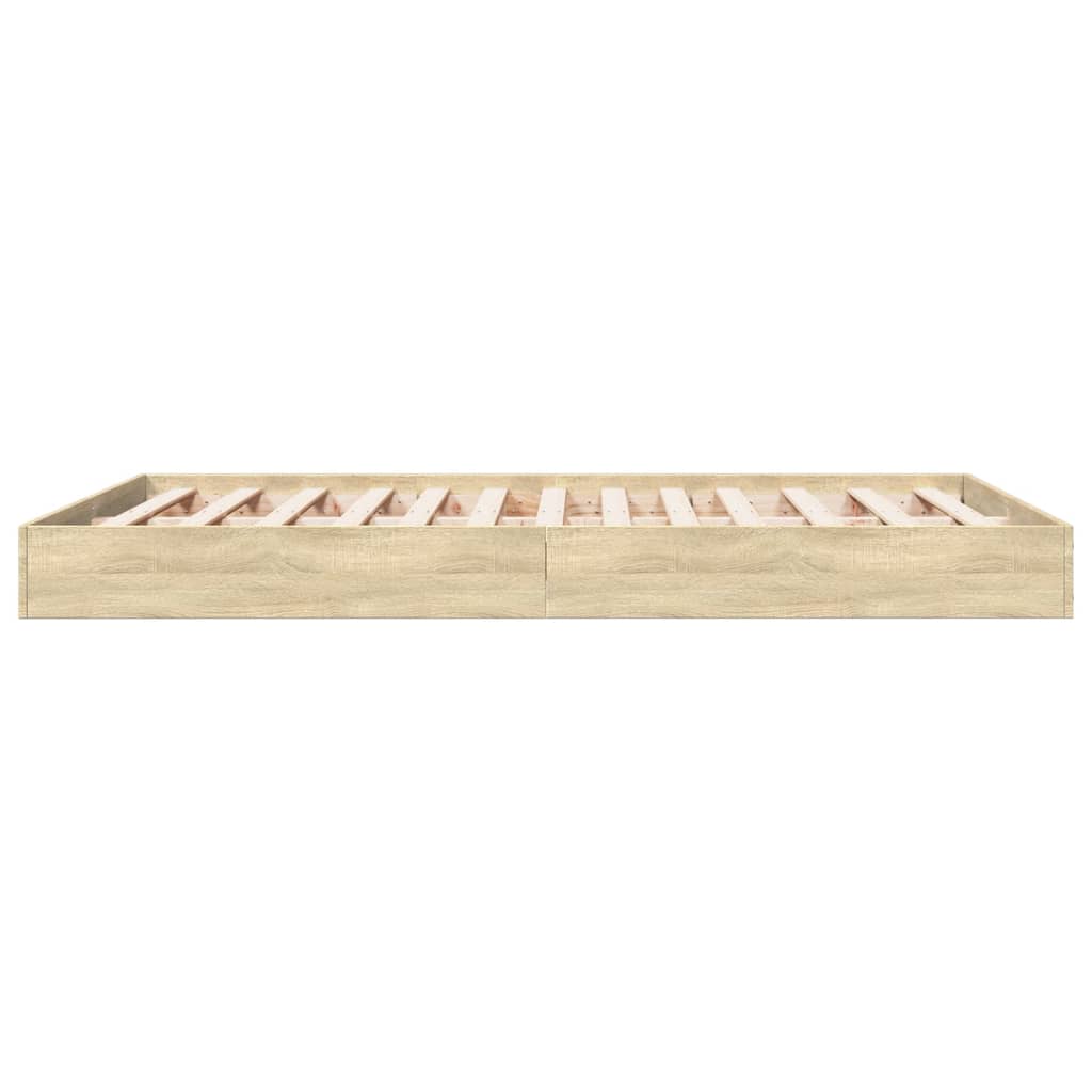 Bed frame without mattress Sonoma oak 120x200 cm wood material