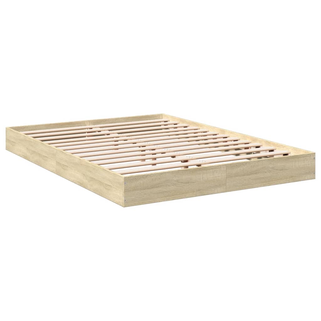 Bed frame without mattress Sonoma oak 120x200 cm wood material