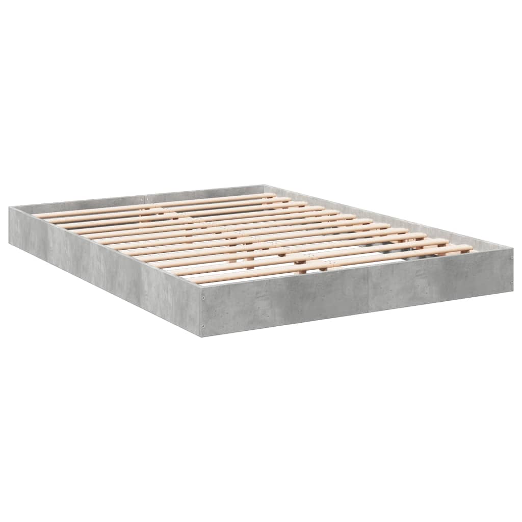 Bed frame concrete grey 120x200 cm wood material