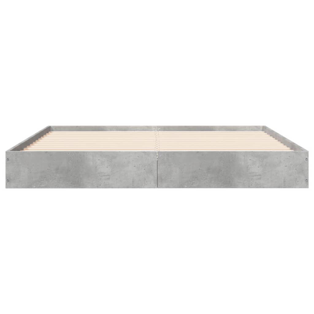 Bed frame concrete grey 120x200 cm wood material