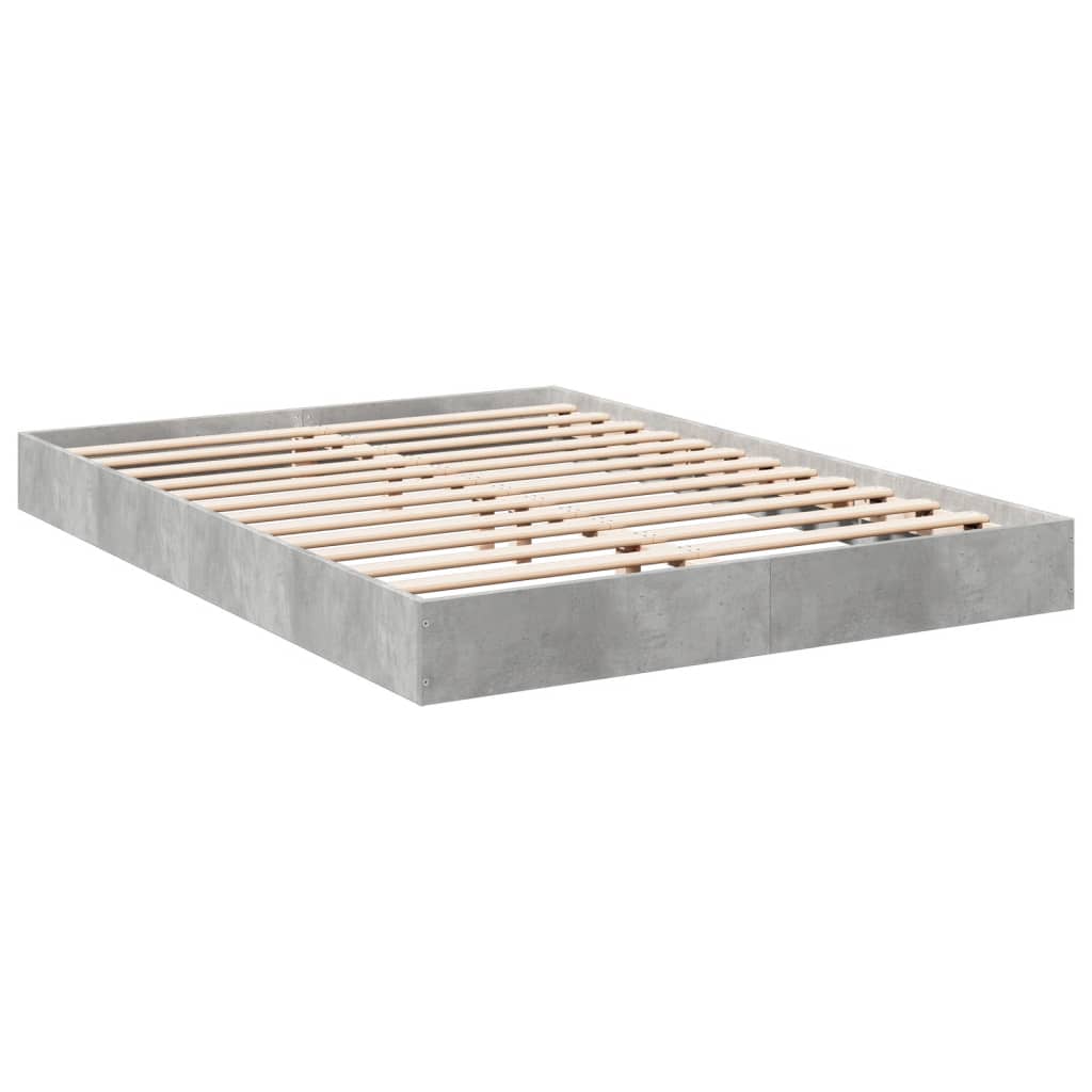 Bed frame concrete grey 120x200 cm wood material