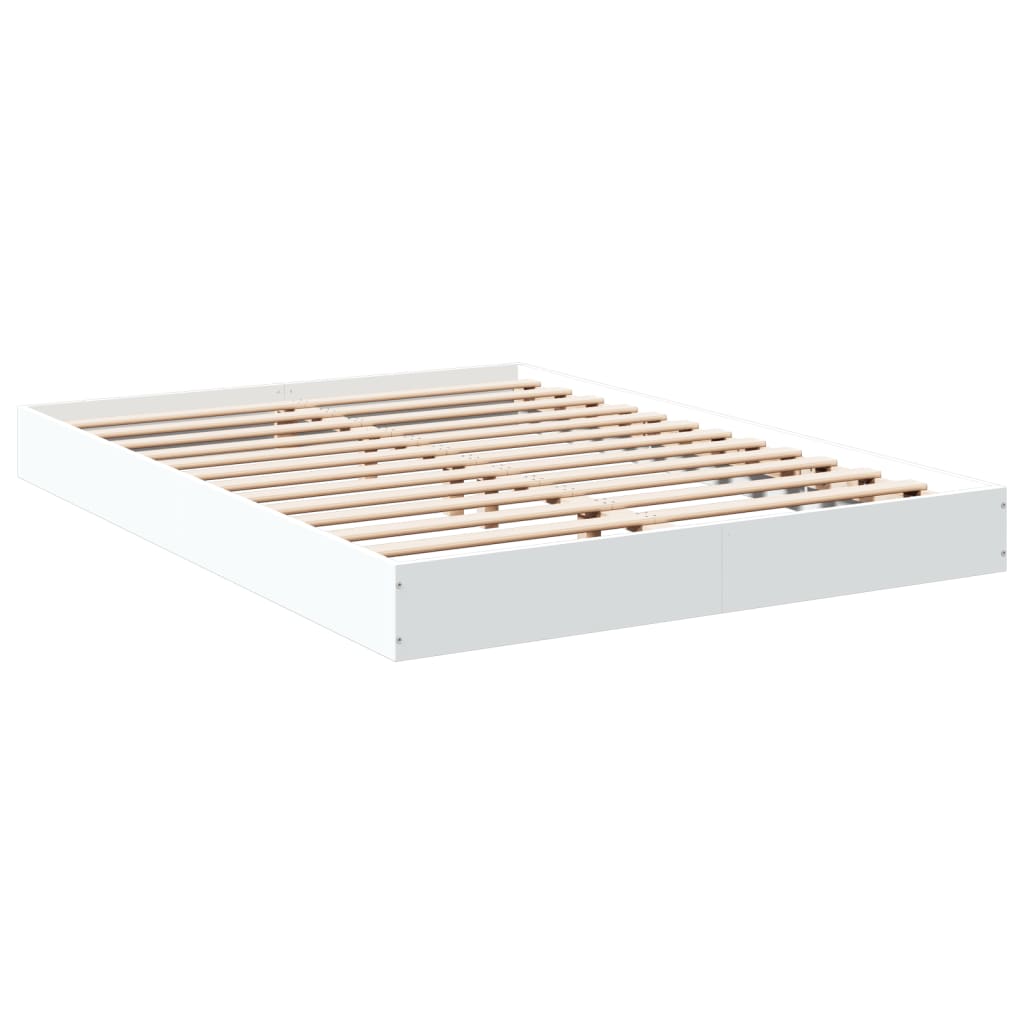 Bed frame white 135x190 cm wood material