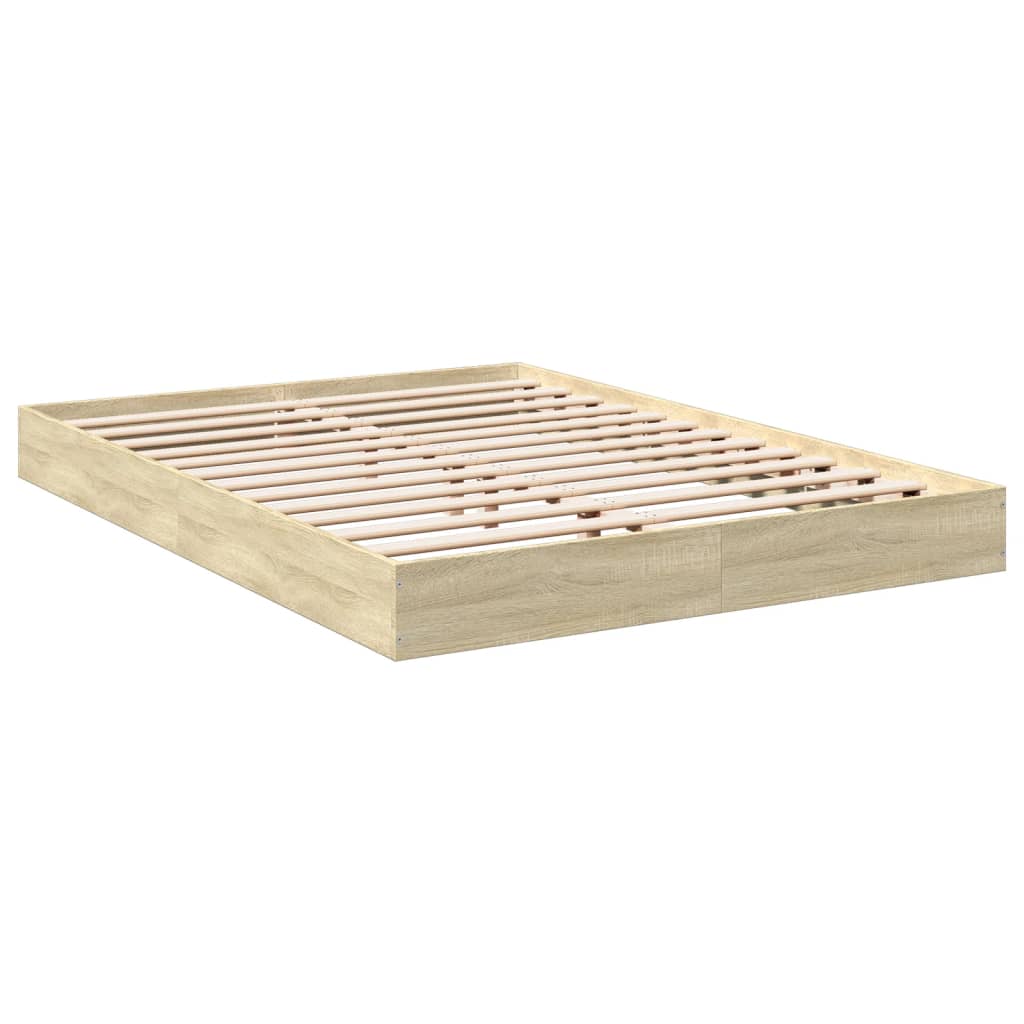 Bed frame Sonoma oak 135x190 cm wood material