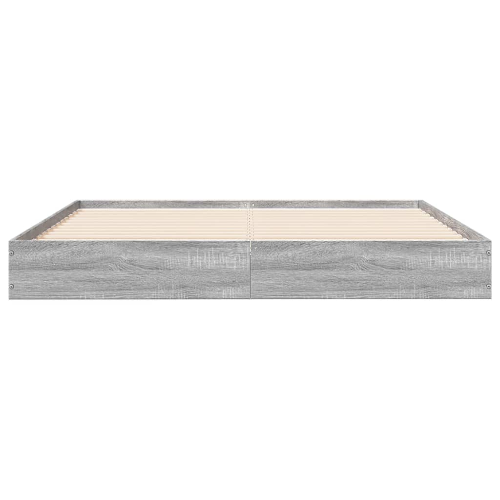 Bed frame Grey Sonoma 135x190 cm wood material