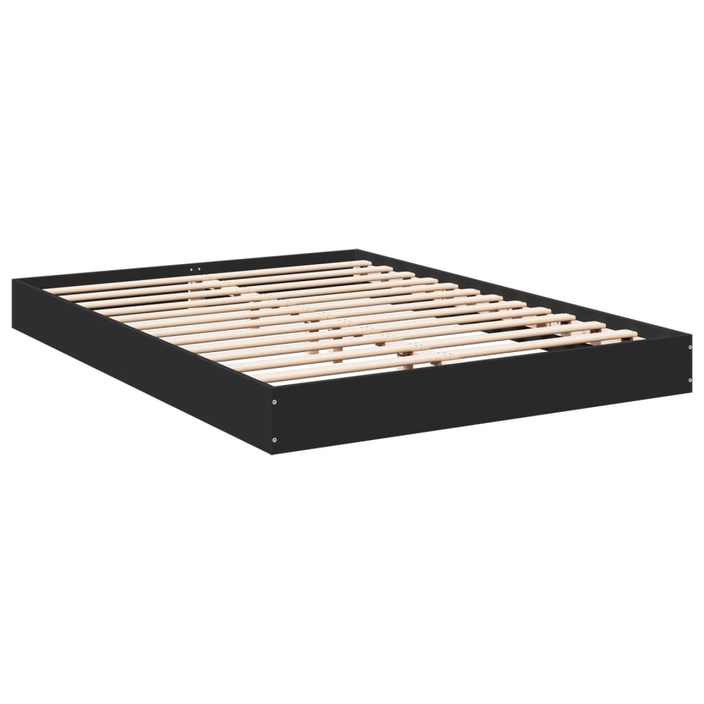 Bed frame black 120x190 cm wood material