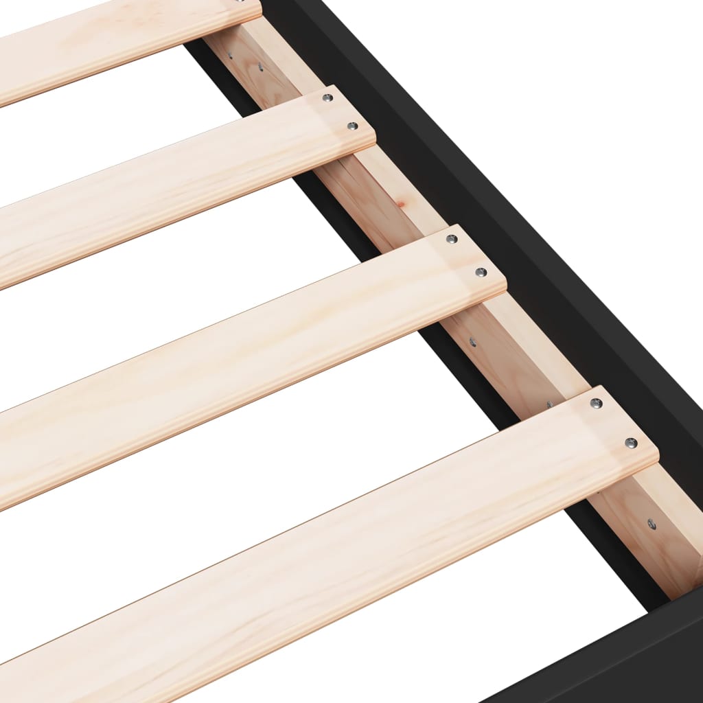 Bed frame black 120x190 cm wood material