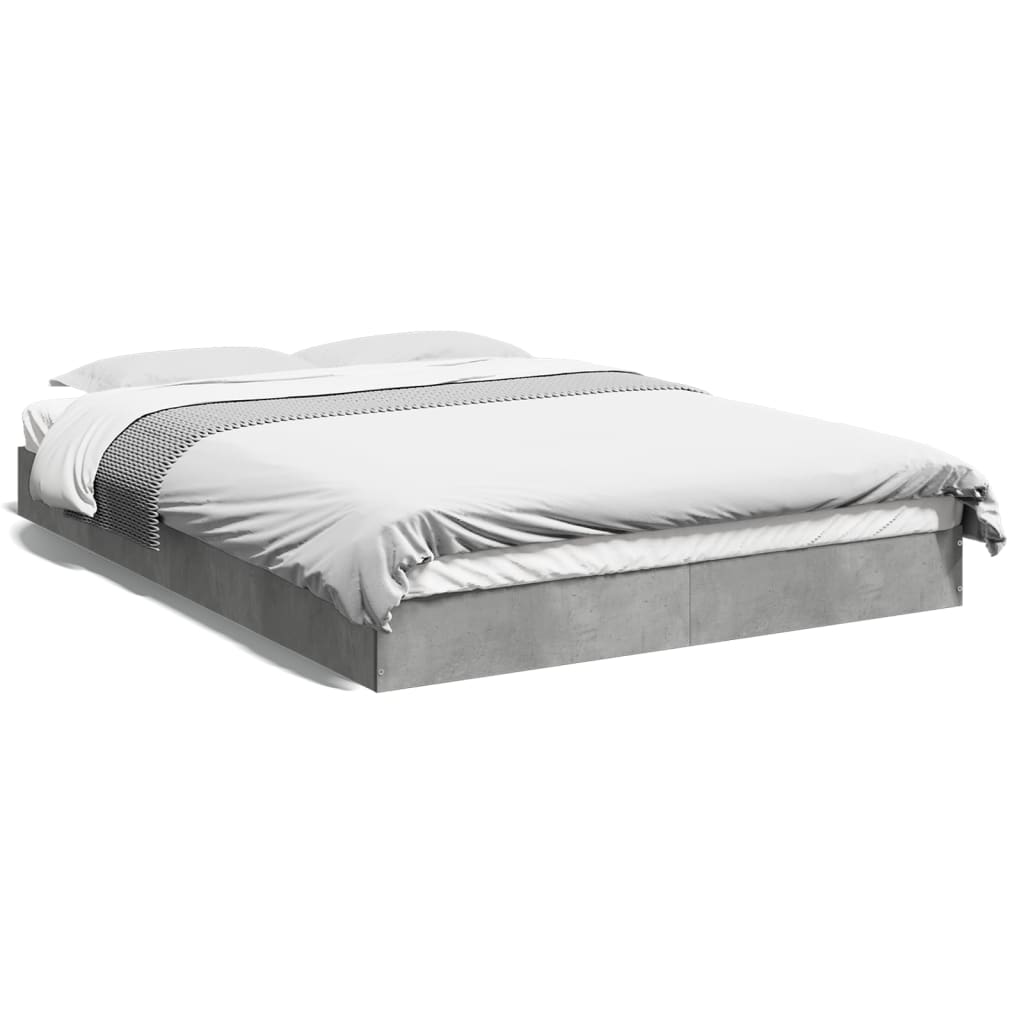 Bed frame concrete grey 120x190 cm wood material