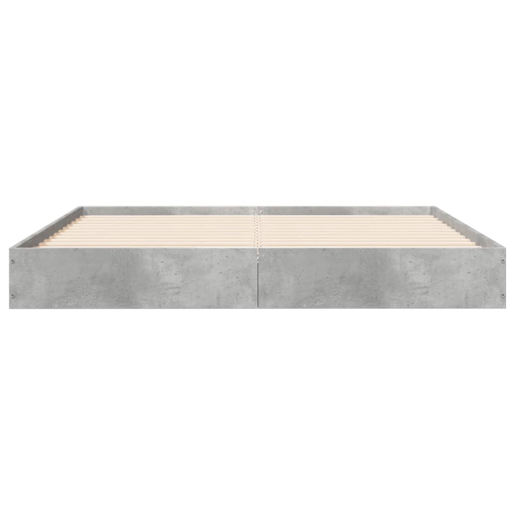 Bed frame concrete grey 120x190 cm wood material