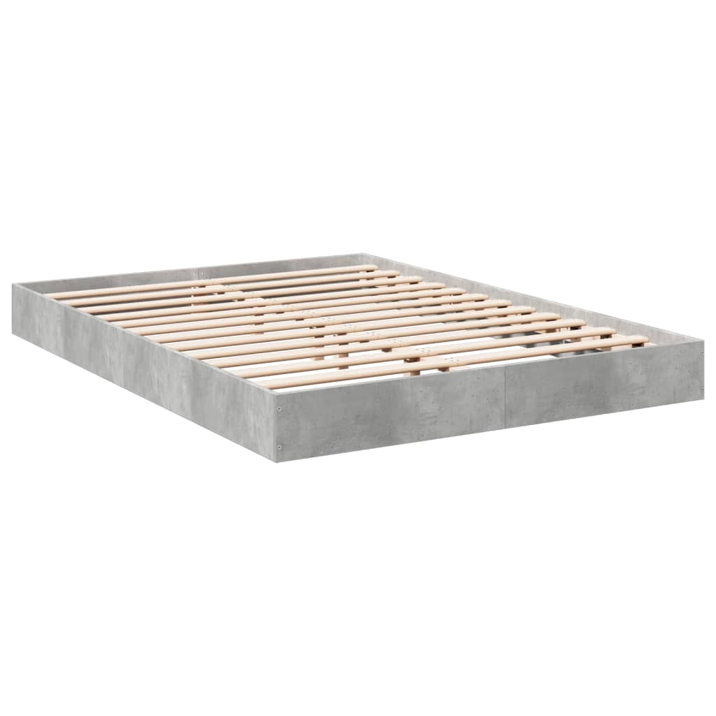 Bed frame concrete grey 120x190 cm wood material